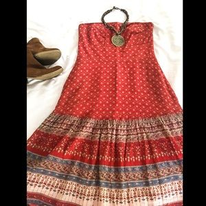 Strapless Boho style Dress Size 8 Banana Republic